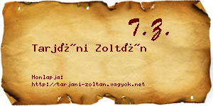 Tarjáni Zoltán névjegykártya