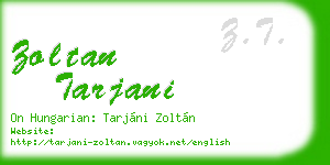 zoltan tarjani business card